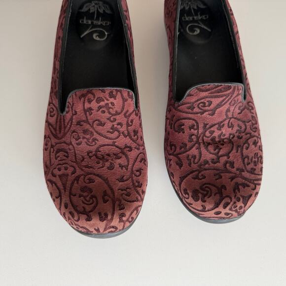 Dansko Olivia Claret Emboss Nubuck Round Toe Comfort Loafer Shoes EU 40 US 9 9.5 - Picture 4 of 9